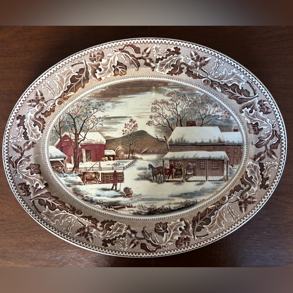 Johnson Bros Thanksgiving Platter. Made in England. Home for Historic America